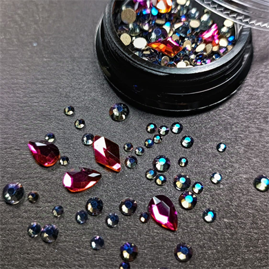 Hacimsel Kristal Taş Mix Lilac Bukalemun - 3D Işıltılı Nail Art Tırnak Süsü