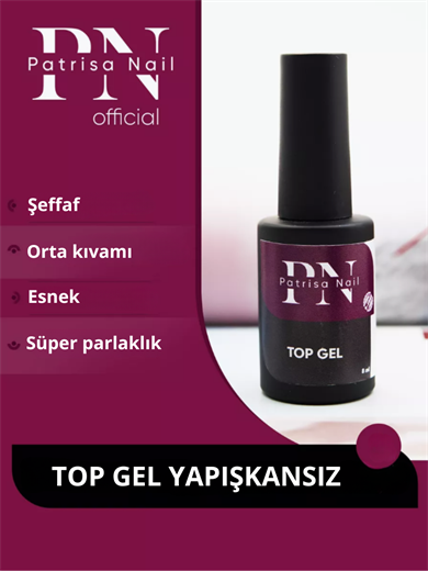 Şeffaf Top Gel Coat No wipe 8 ml TPO FREE