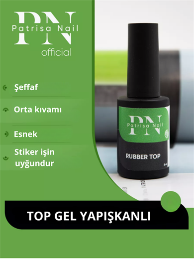Nail Art Rubber Top Coat 8 ml Wipe TPO FREE