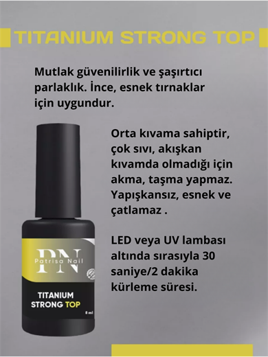 Şeffaf Güçlü Titanium Strong Top Coat No wipe TPO FREE