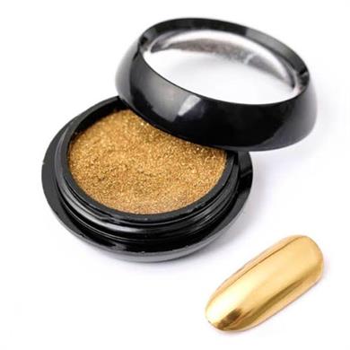 Renkli krom tırnak tozu - ayna efekti Altın