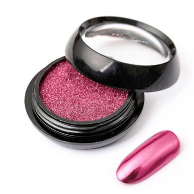 Renkli krom tırnak tozu - ayna efekti Kırmızı