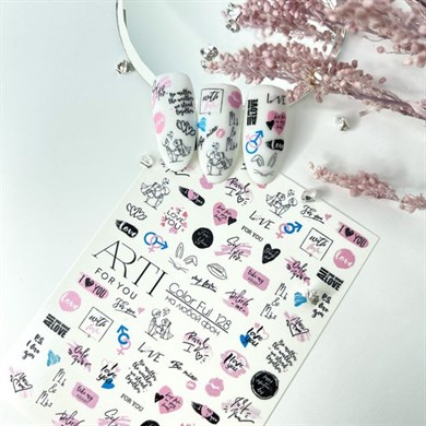 Stiker Arti 128 Love you - Aşk teması