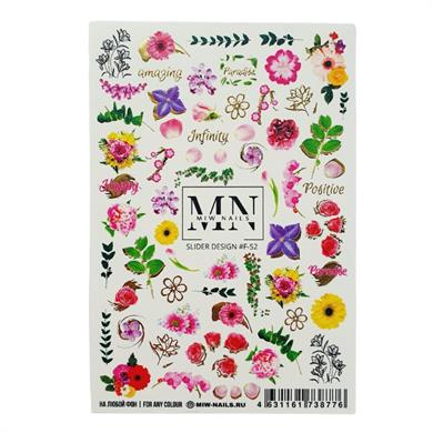 Nail Art Fantezi Slider Stiker – Doğa Botanik Mix F52