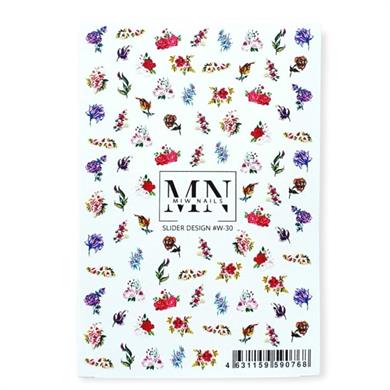 Nail Art Slider Stiker – Fiyonk ve Dantel W30