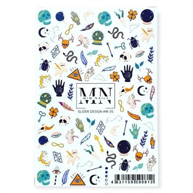 Nail Art Slider Stiker – Vintage Kalpler W35