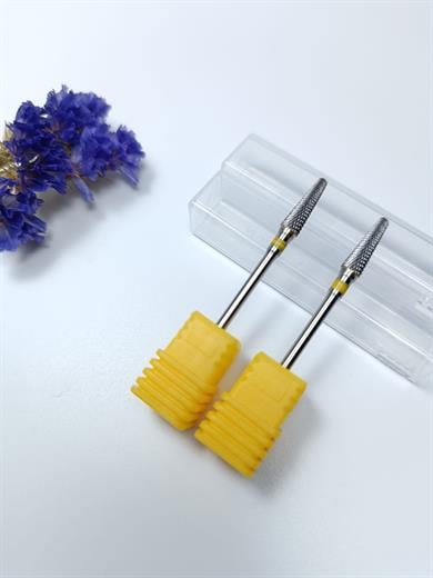 Karbür Konik Frez Ucu Sarı Bant Çok İnce Diş 2.35 mm Profesyonel