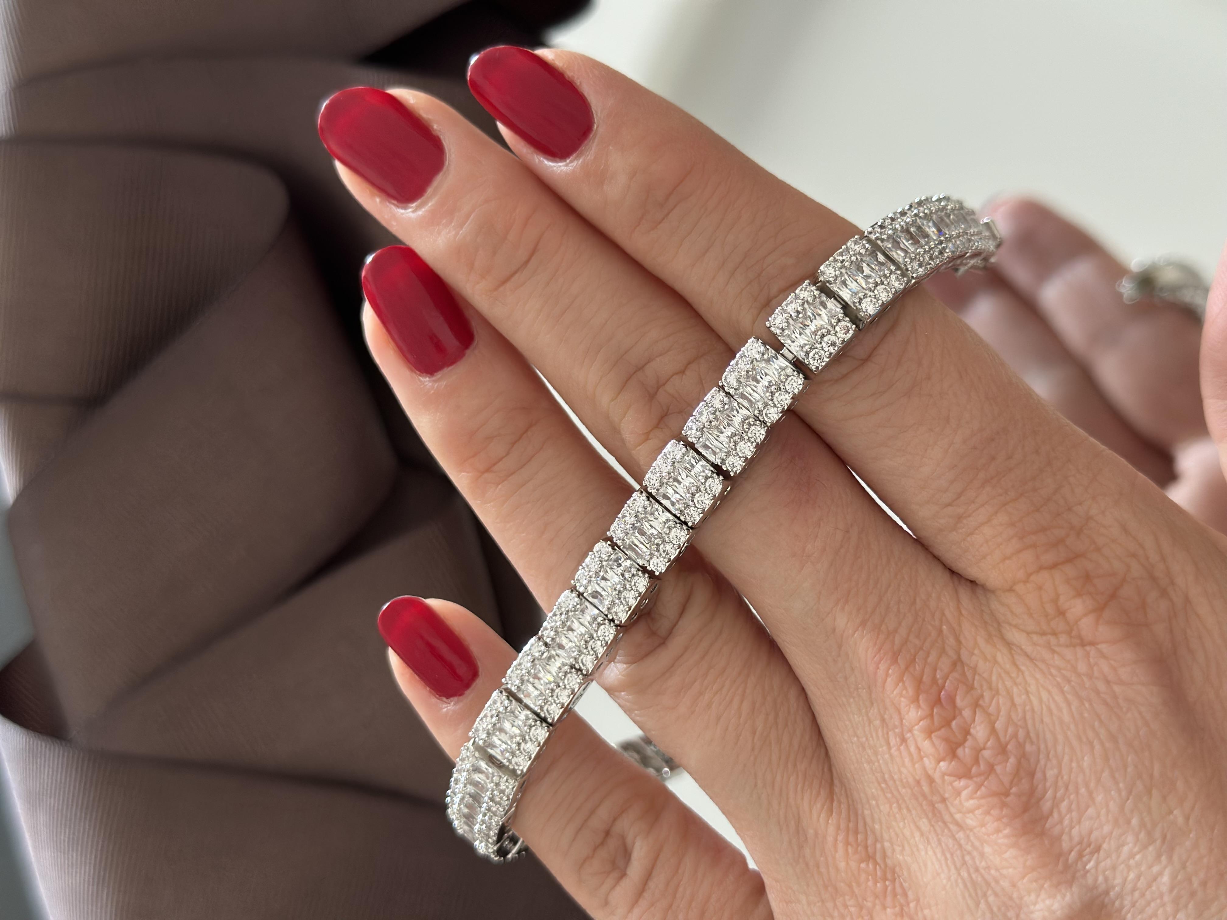 Zirkon Taşlı Bridal Baget Bileklik