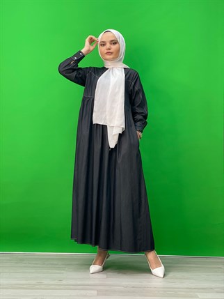 Dikiş Detaylı Kot Elbise