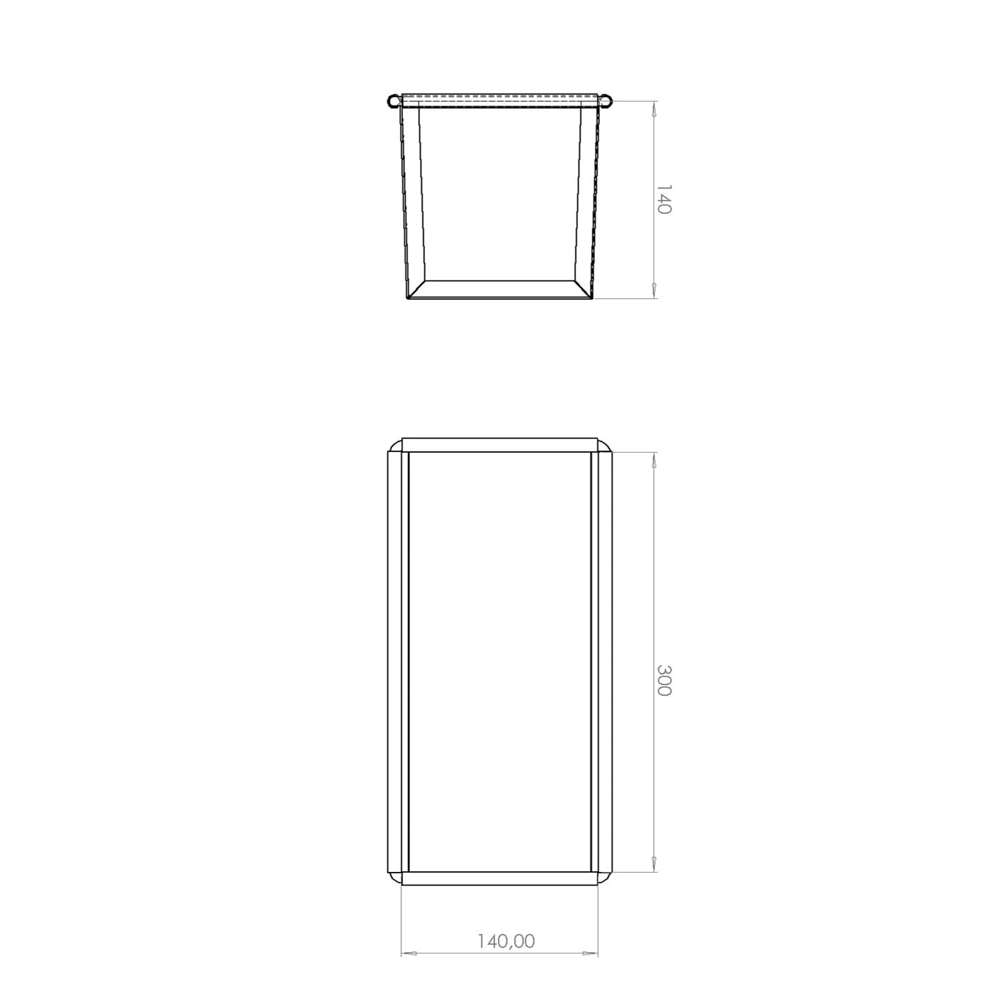 14x14x30 cm Loaf Pan