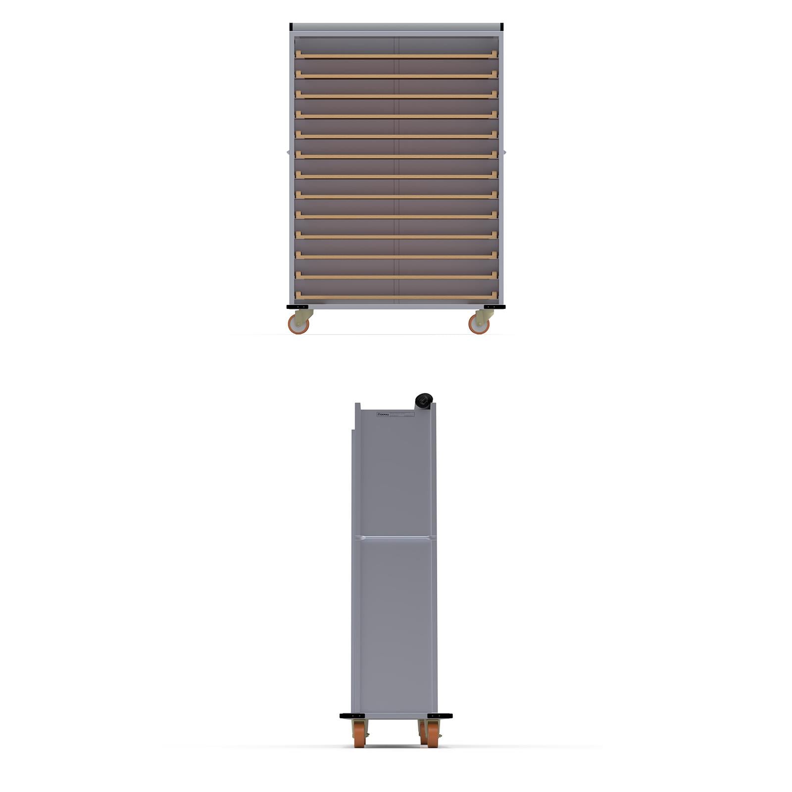 40x120 cm Covered Oven Loader Trolley with 13 Shelves for Wooden