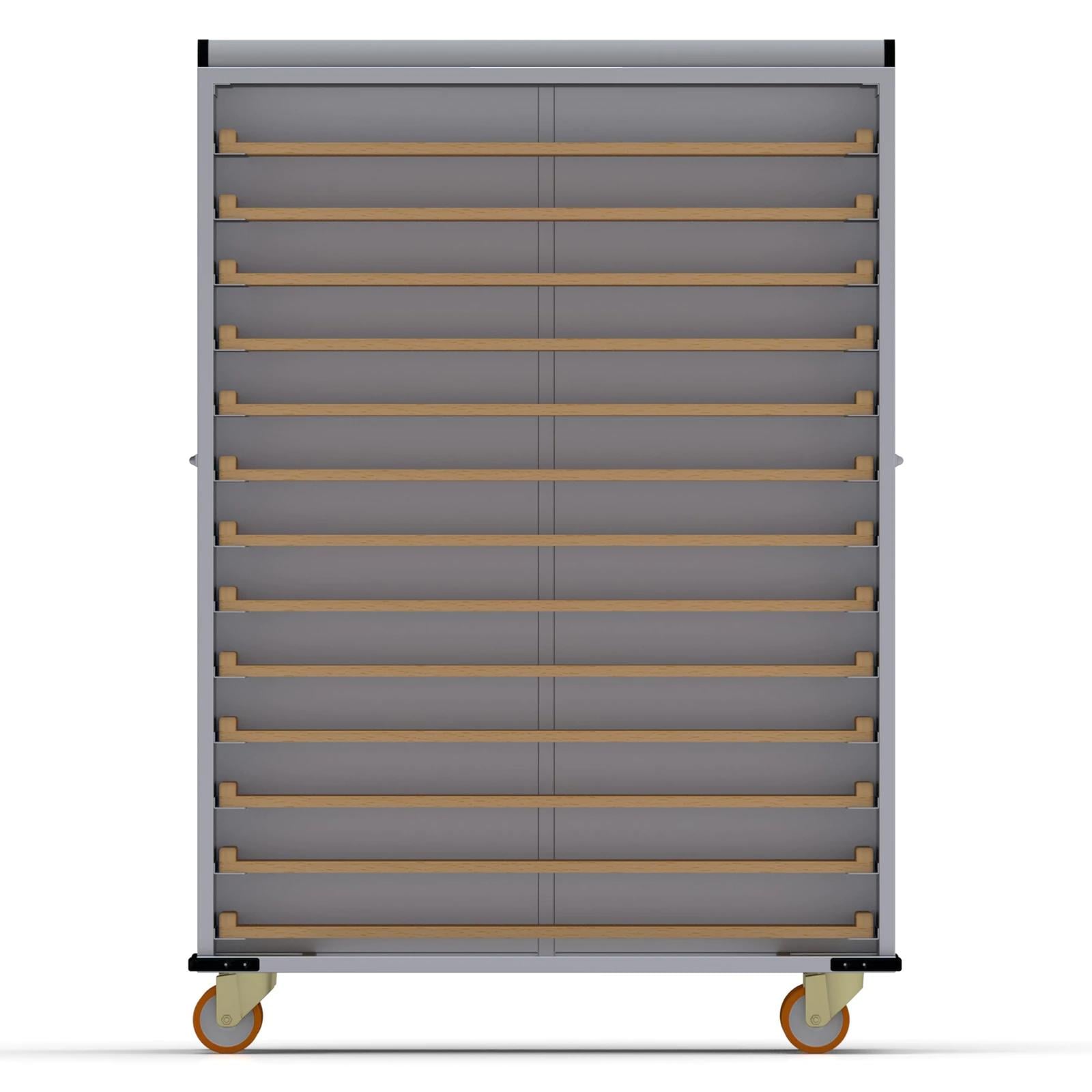 40x120 cm Covered Oven Loader Trolley with 13 Shelves for Wooden
