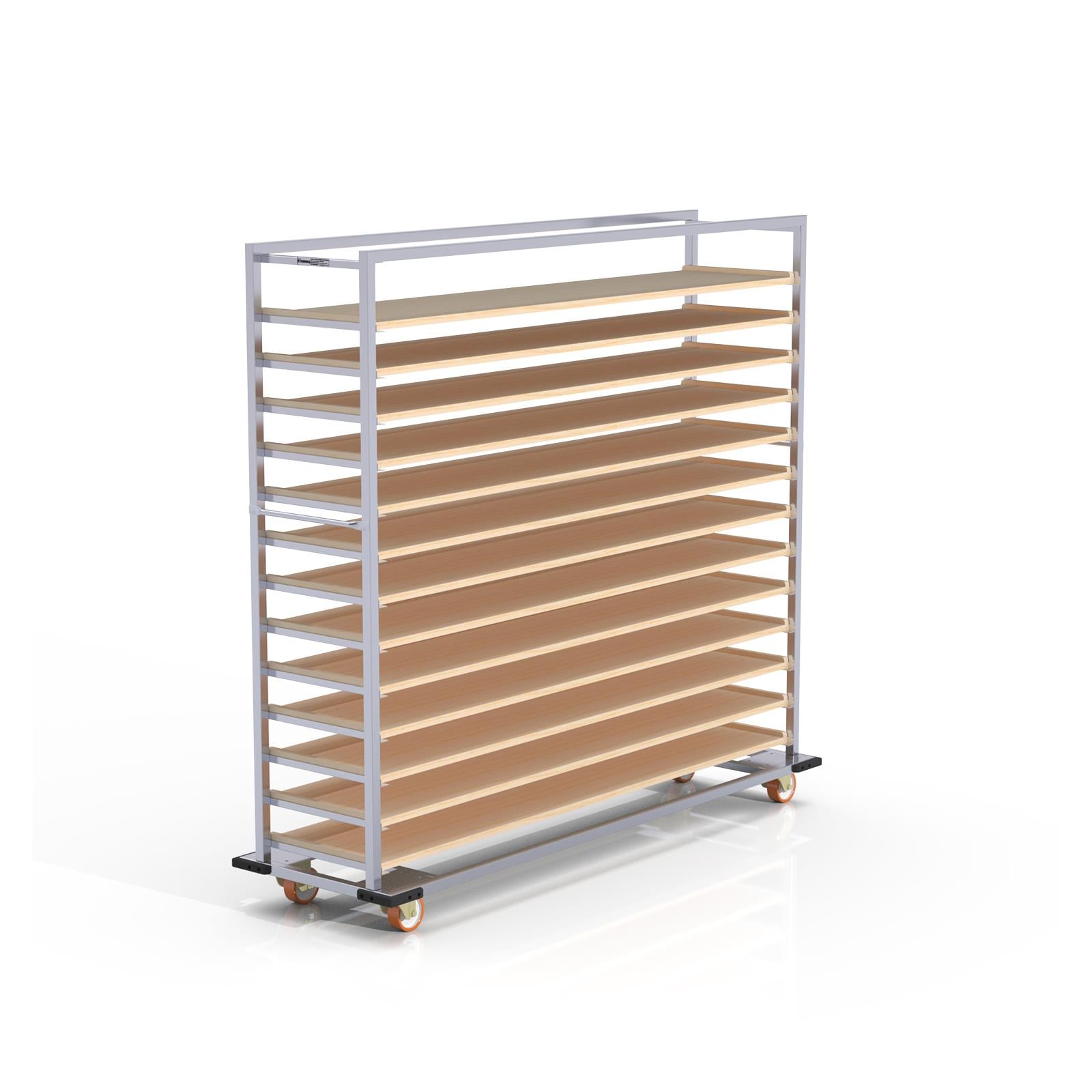 40x120 cm Moulds Trolley with 13 Shelves for Wooden (inox) 