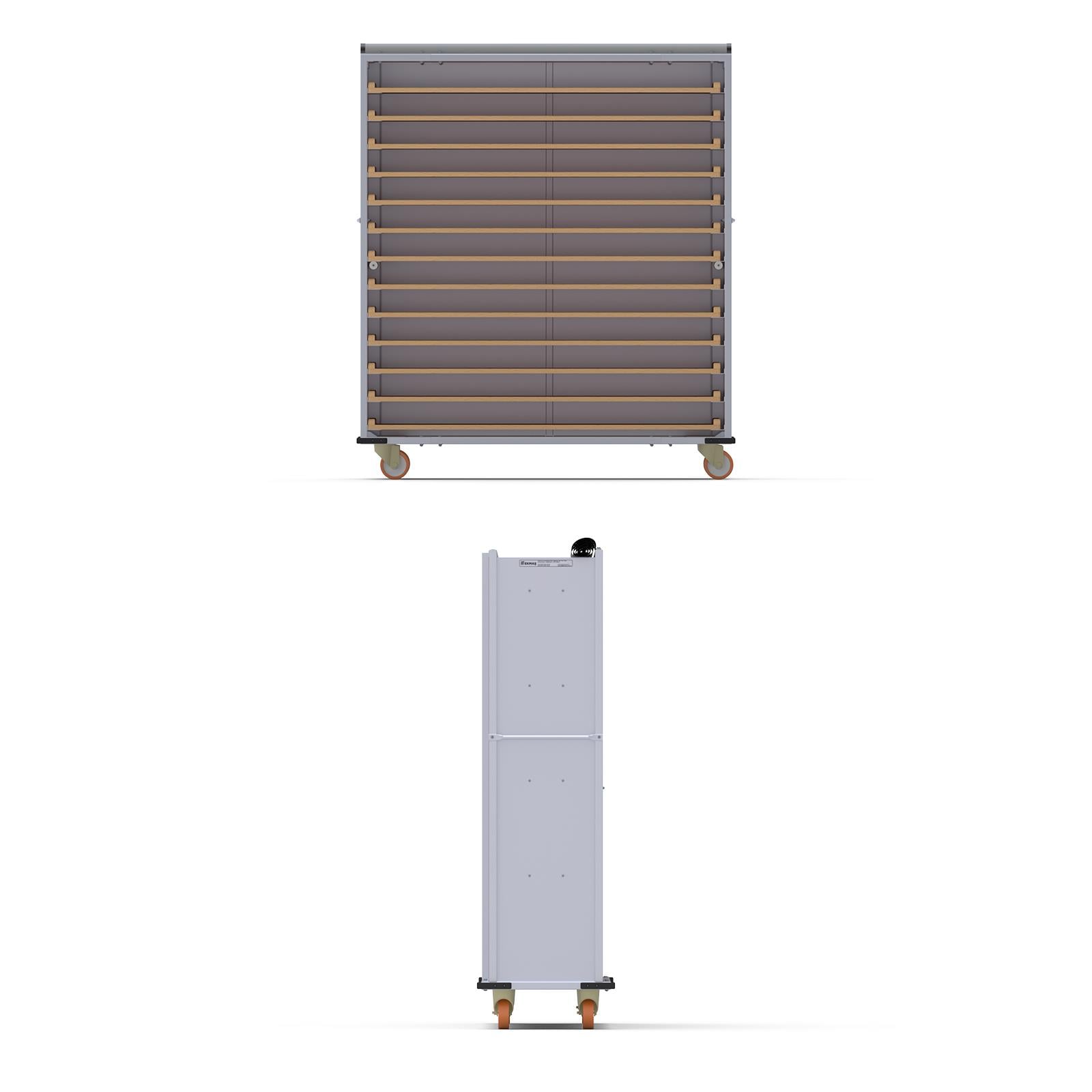 40x150 cm Covered Oven Loader Trolley with 13 Shelves for Wooden
