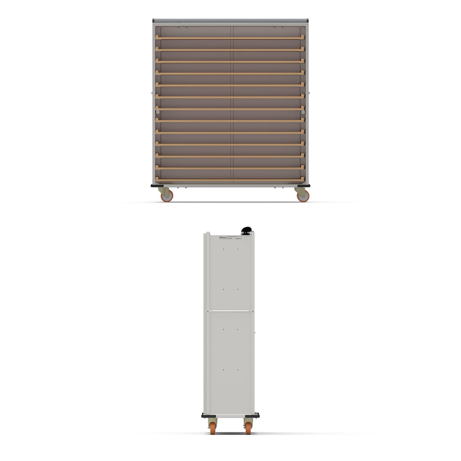 40x150 cm Covered Oven Loader Trolley with 13 Shelves for Wooden (inox)