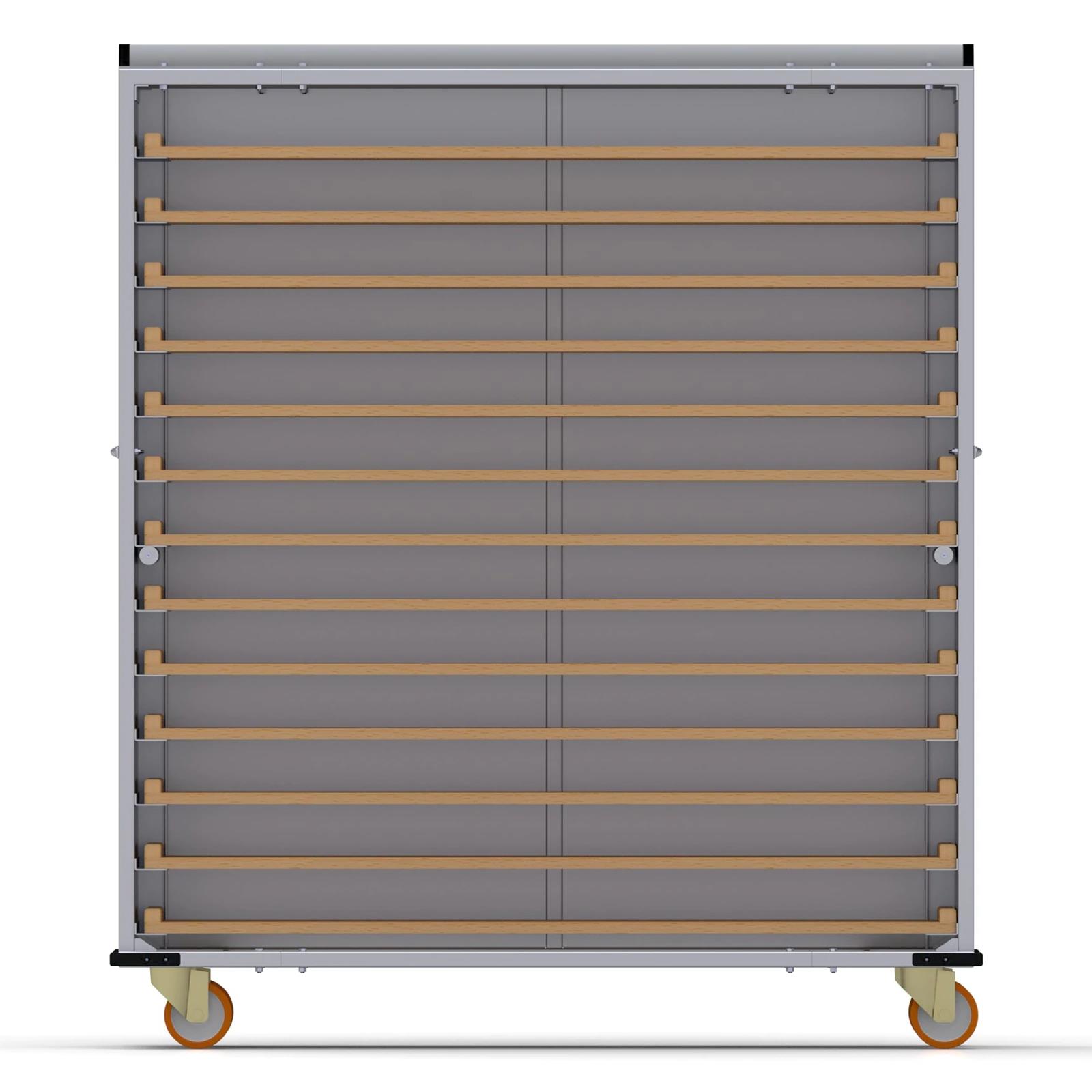 40x180 cm Covered Oven Loader Trolley with 13 Shelves for Wooden