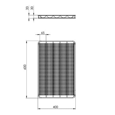 40x60 cm Baguette Tray, 5 Channels