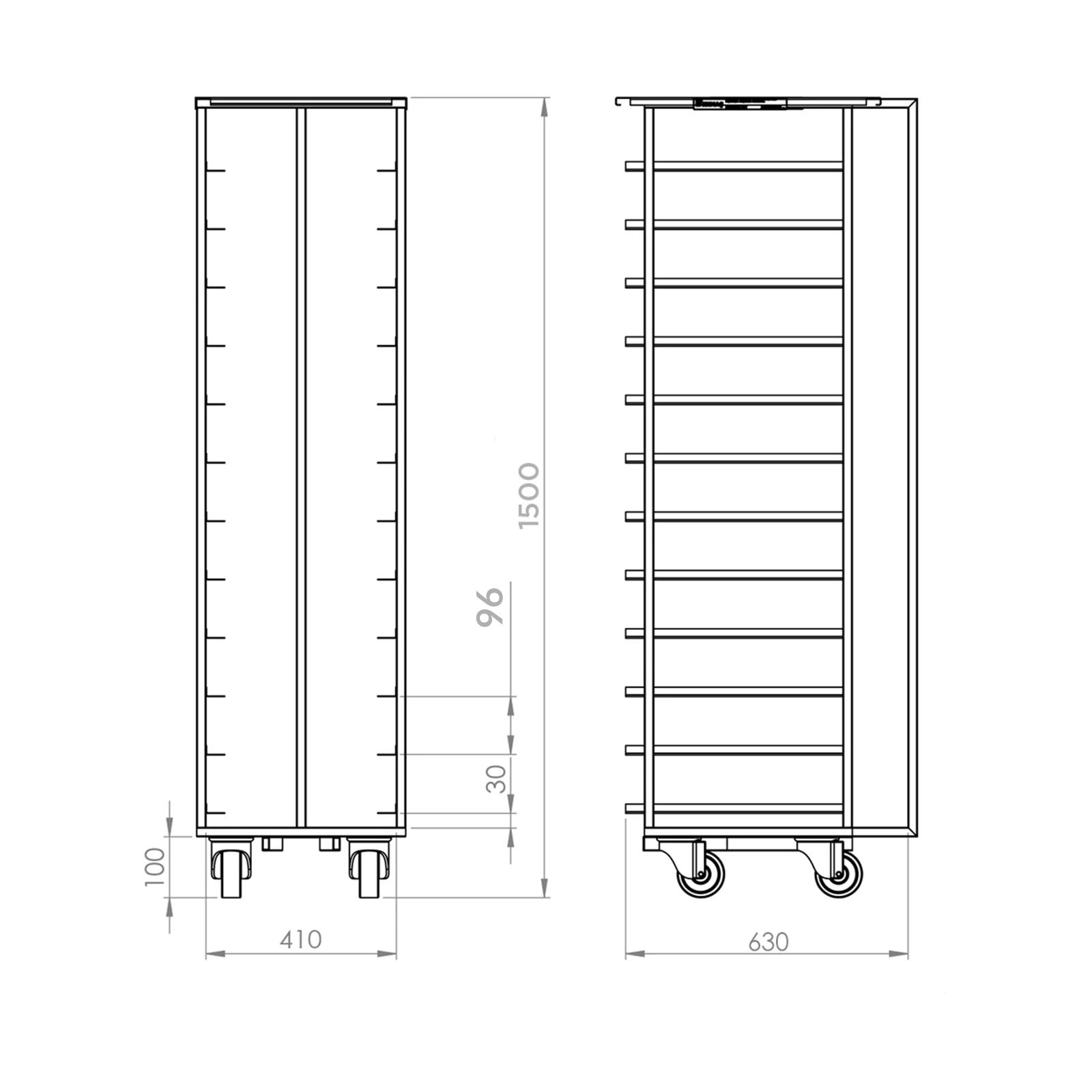 40x60 cm Tray Trolley For Rack Oven
