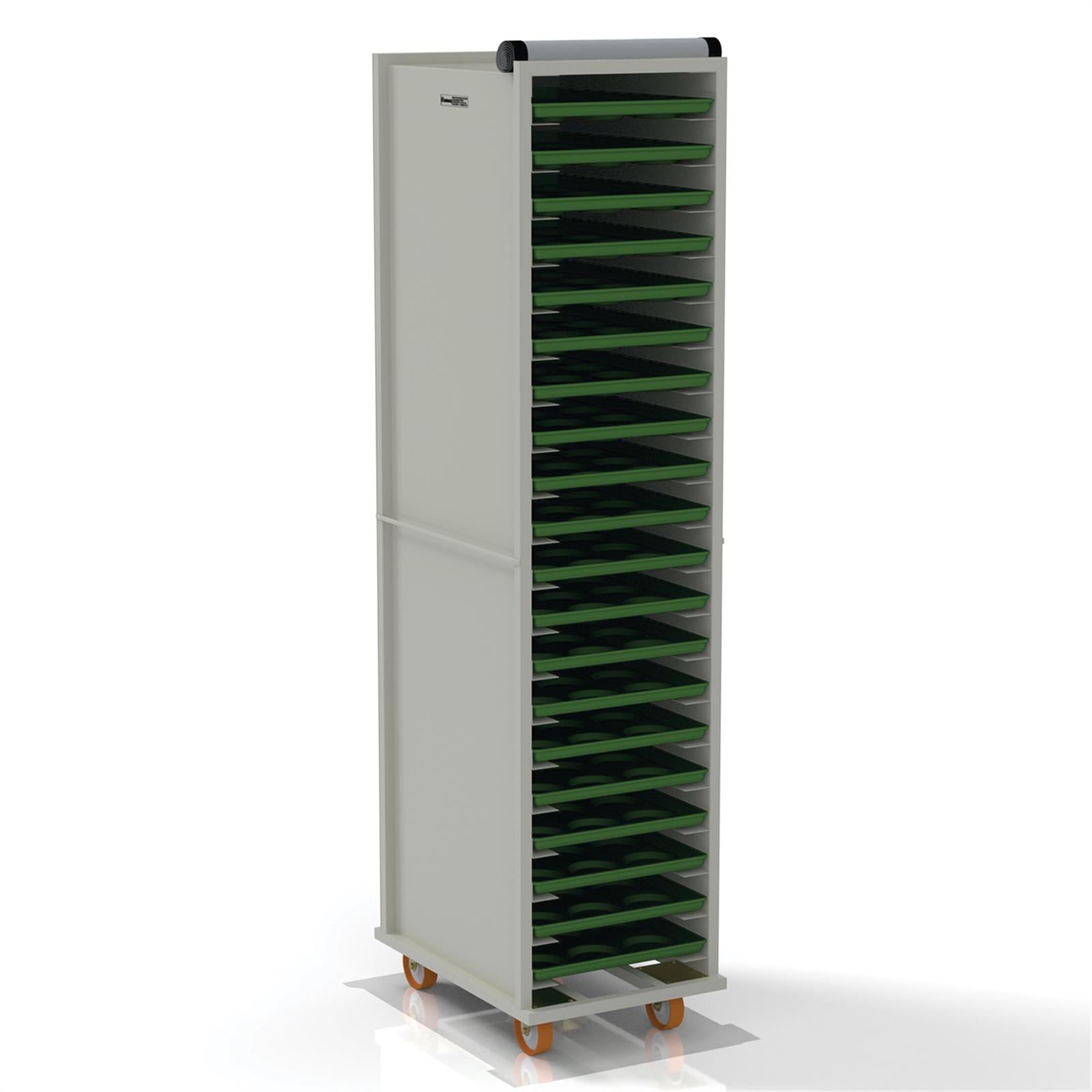 40x60 cm Covered Tray Trolley (inox)