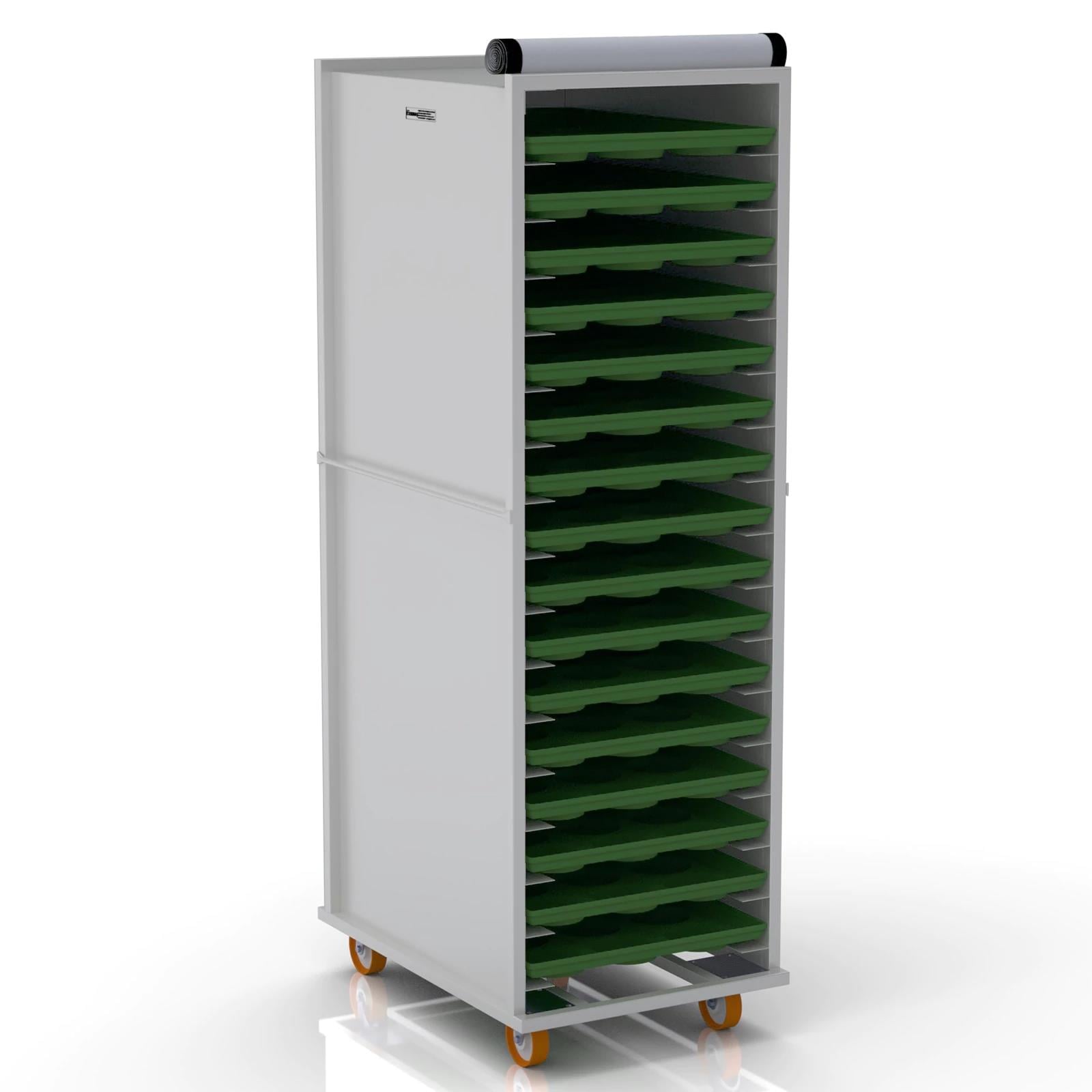 49x74 cm Covered Tray Trolley (inox)
