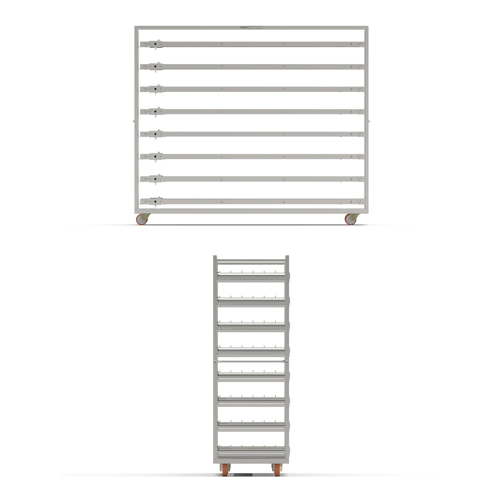 58x200 cm Oven Loader Trolley with 8 Shelves (inox)