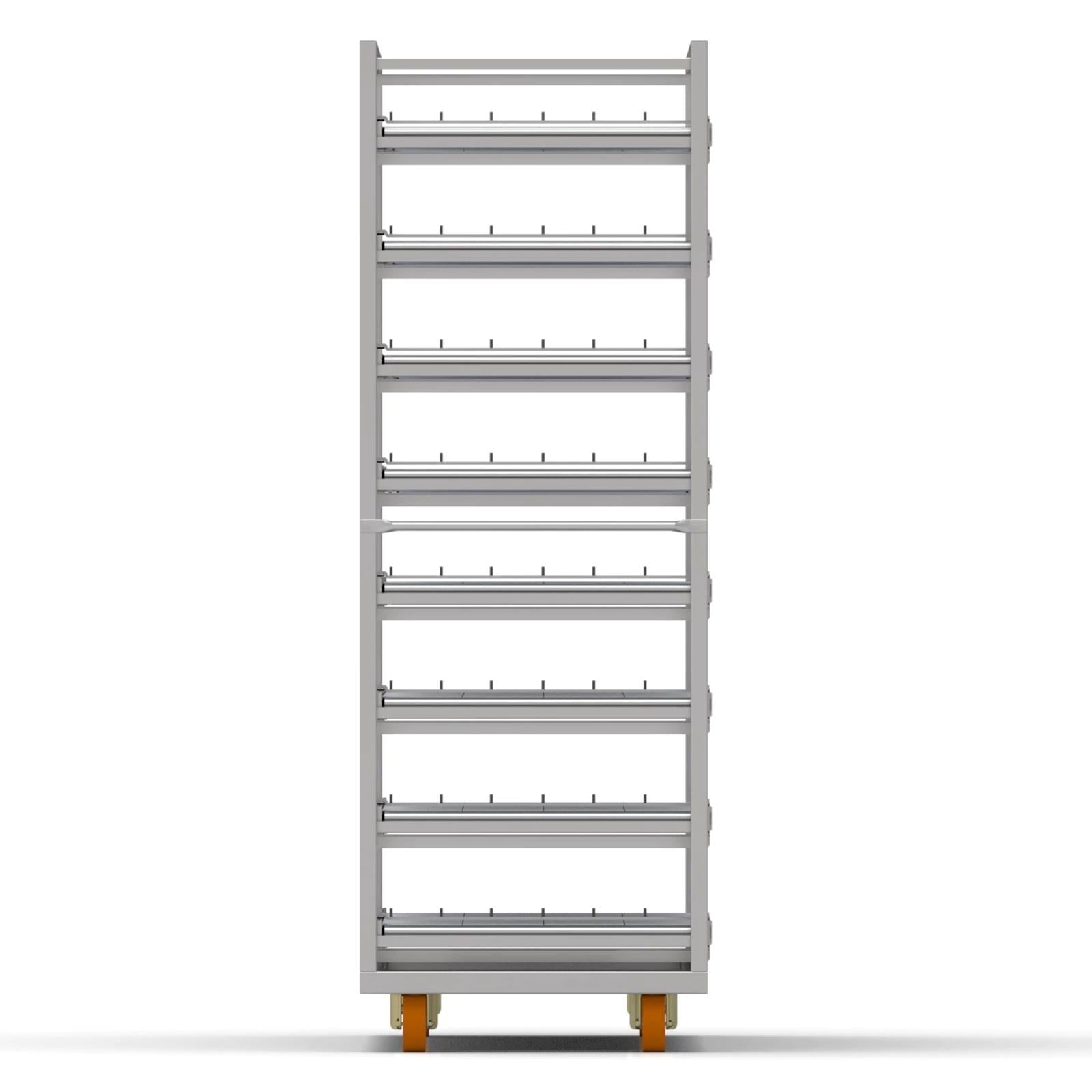 58x200 cm Oven Loader Trolley with 8 Shelves (inox)