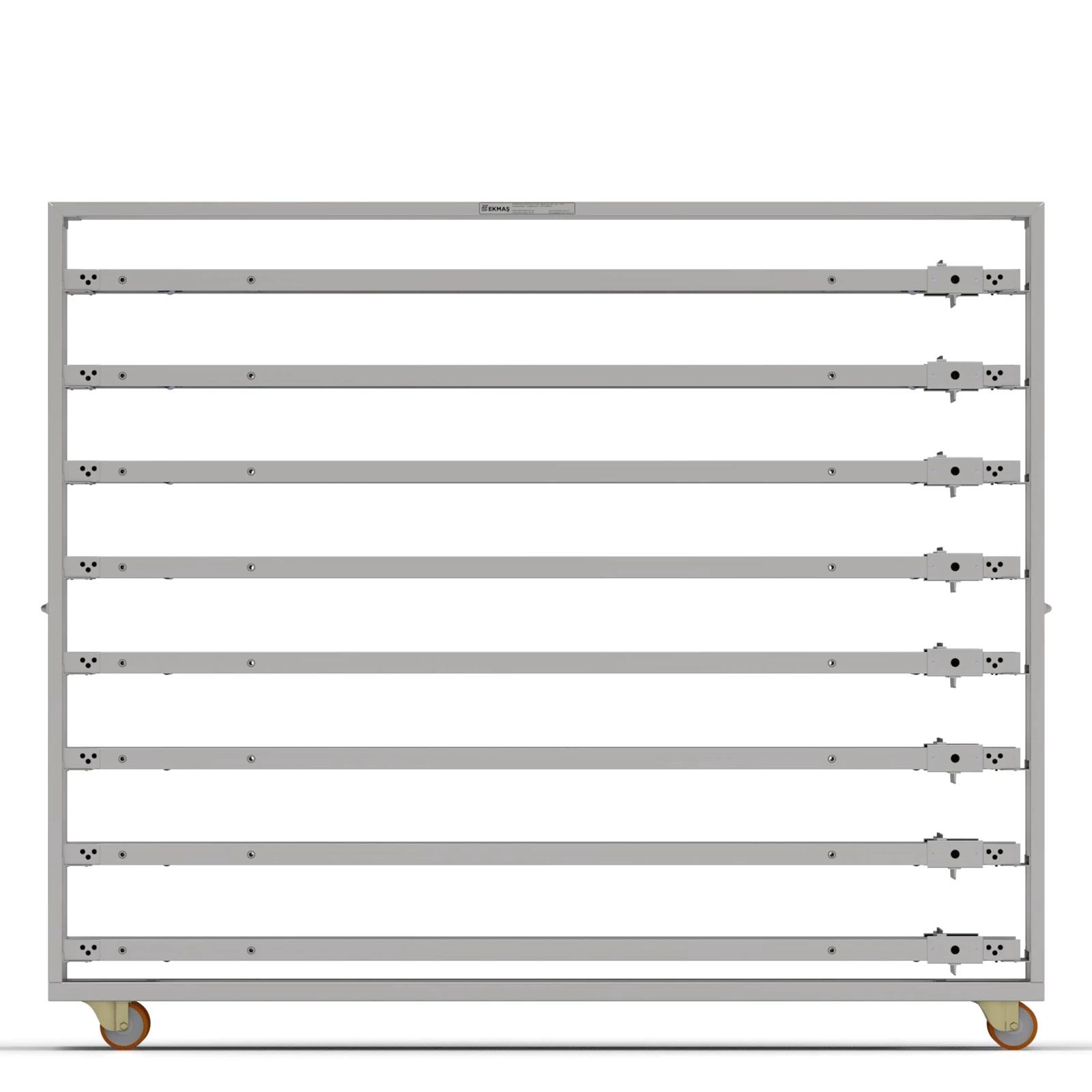 58x200 cm Oven Loader Trolley with 8 Shelves (inox)