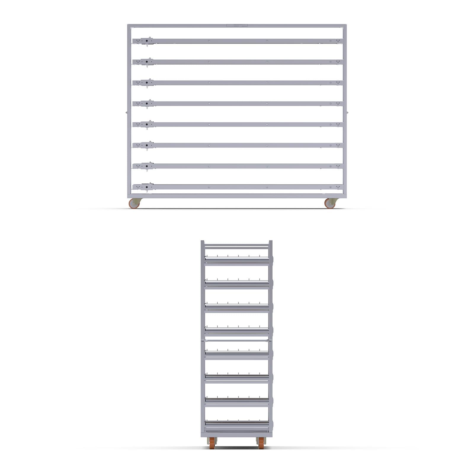 58x220 cm Oven Loader Trolley with 8 Shelves