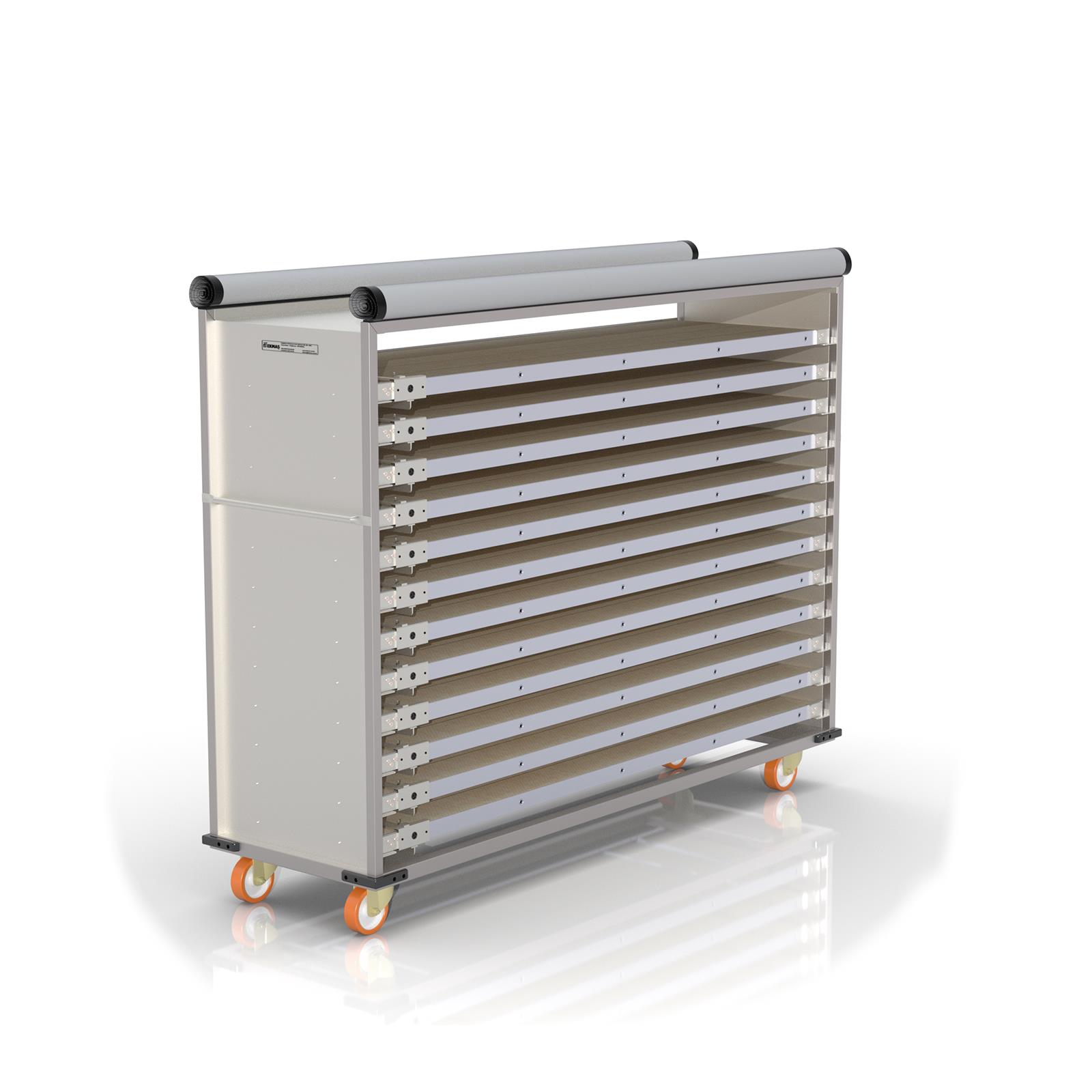 58x240 cm Covered Oven Loader Trolley (inox)