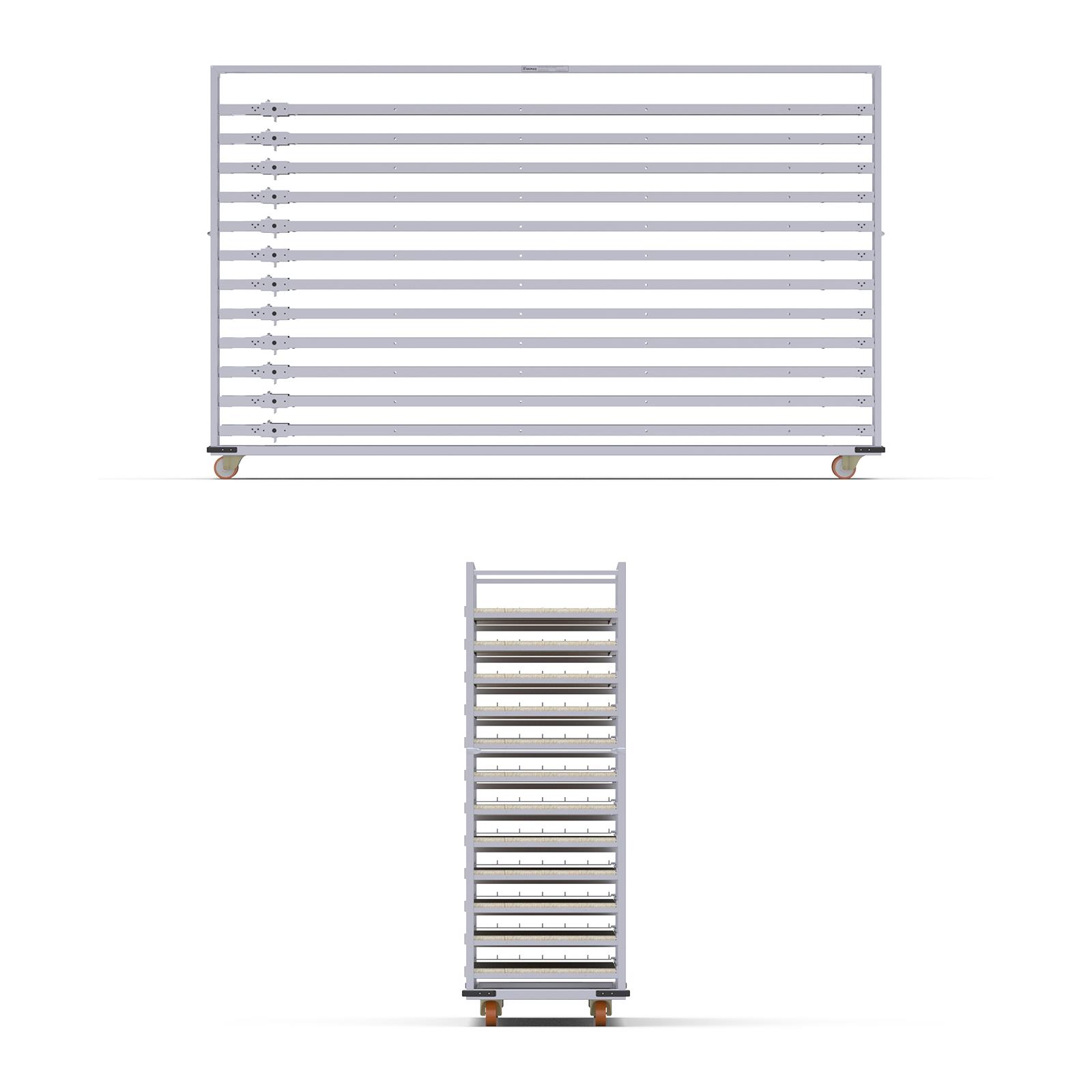 58x280 cm Oven Loader Trolley with 12 Shelves