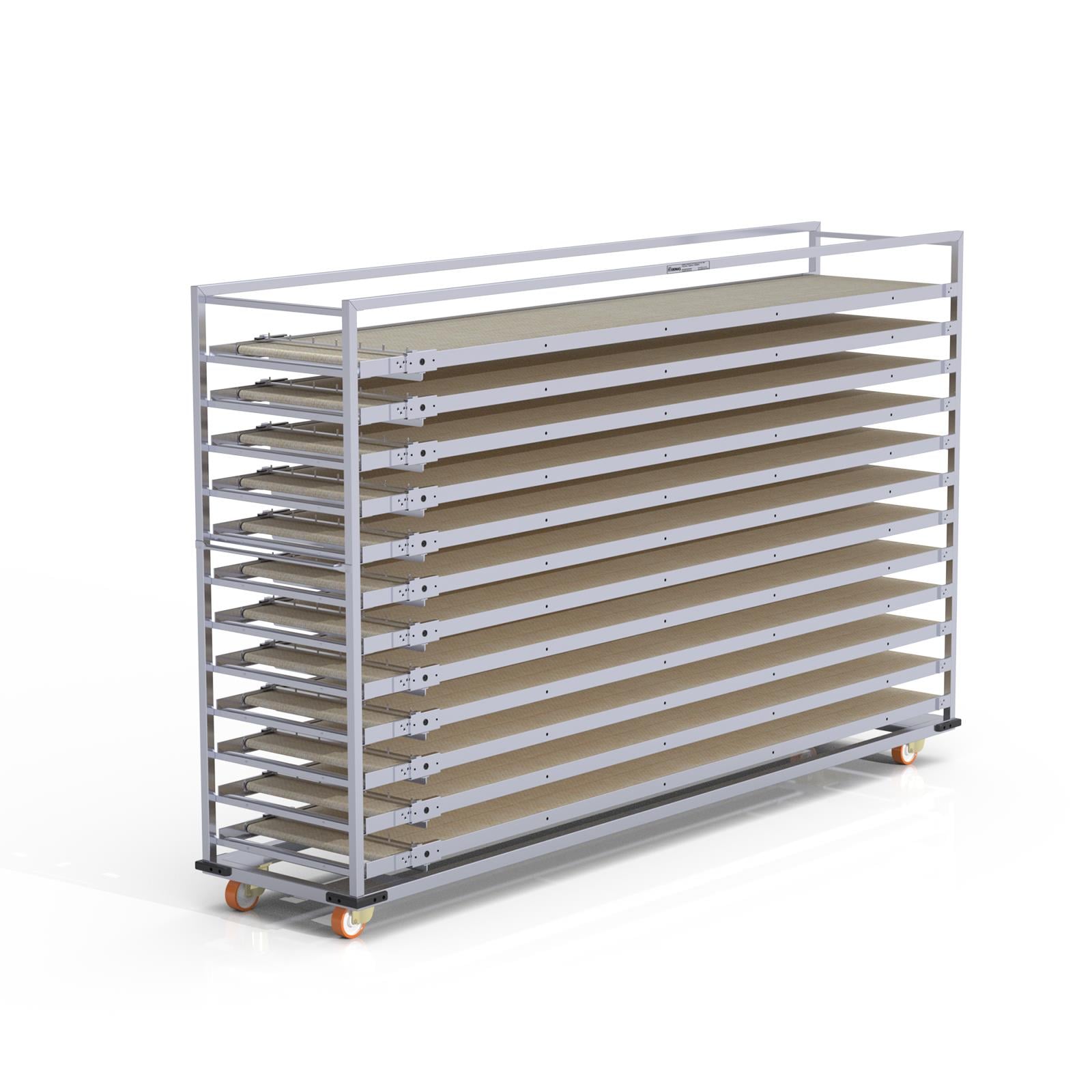 58x300 cm Oven Loader Trolley with 12 Shelves