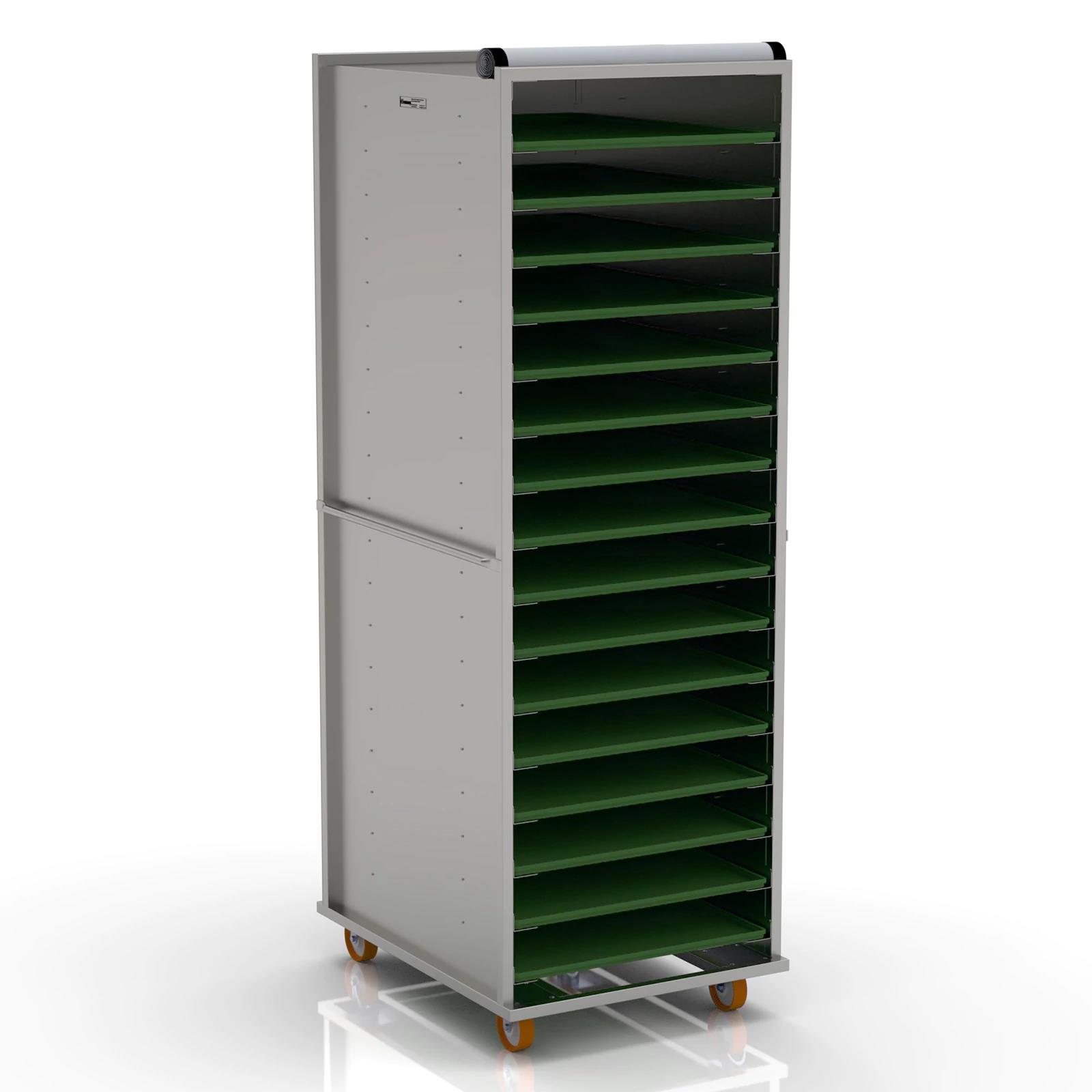 59x80 cm Covered Tray Trolley (inox)