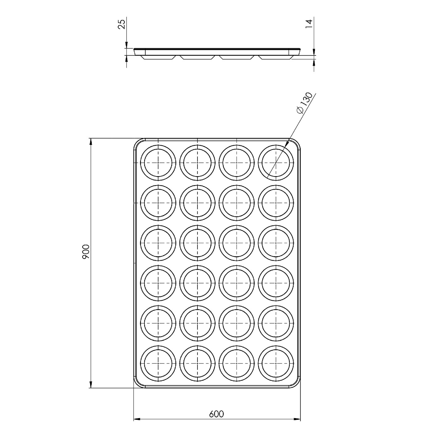 60x90 cm Big Burger Trays , Aluminised Metal
