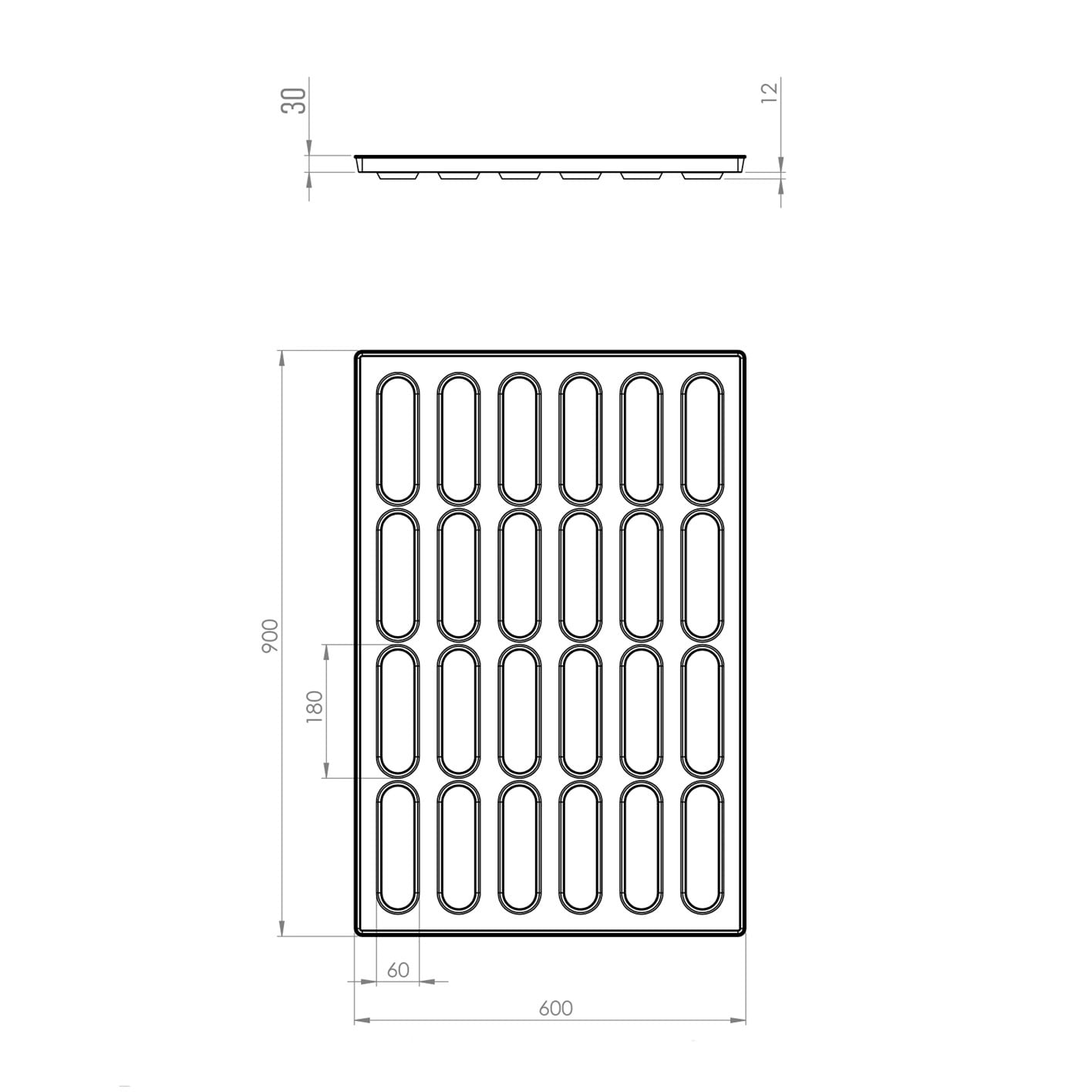 60x90 cm Sandwich Tray, coated, Aluminised Metal