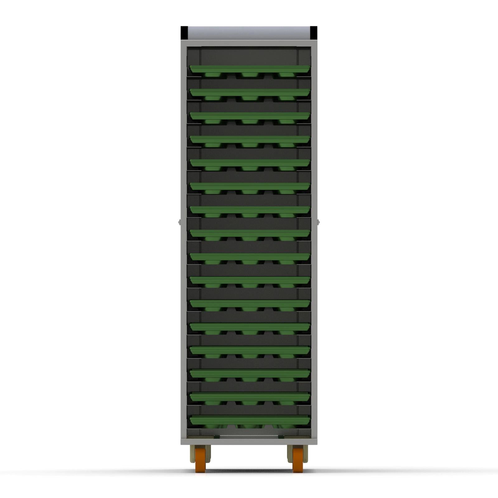 74x98 cm Covered Tray Trolley (Inox)