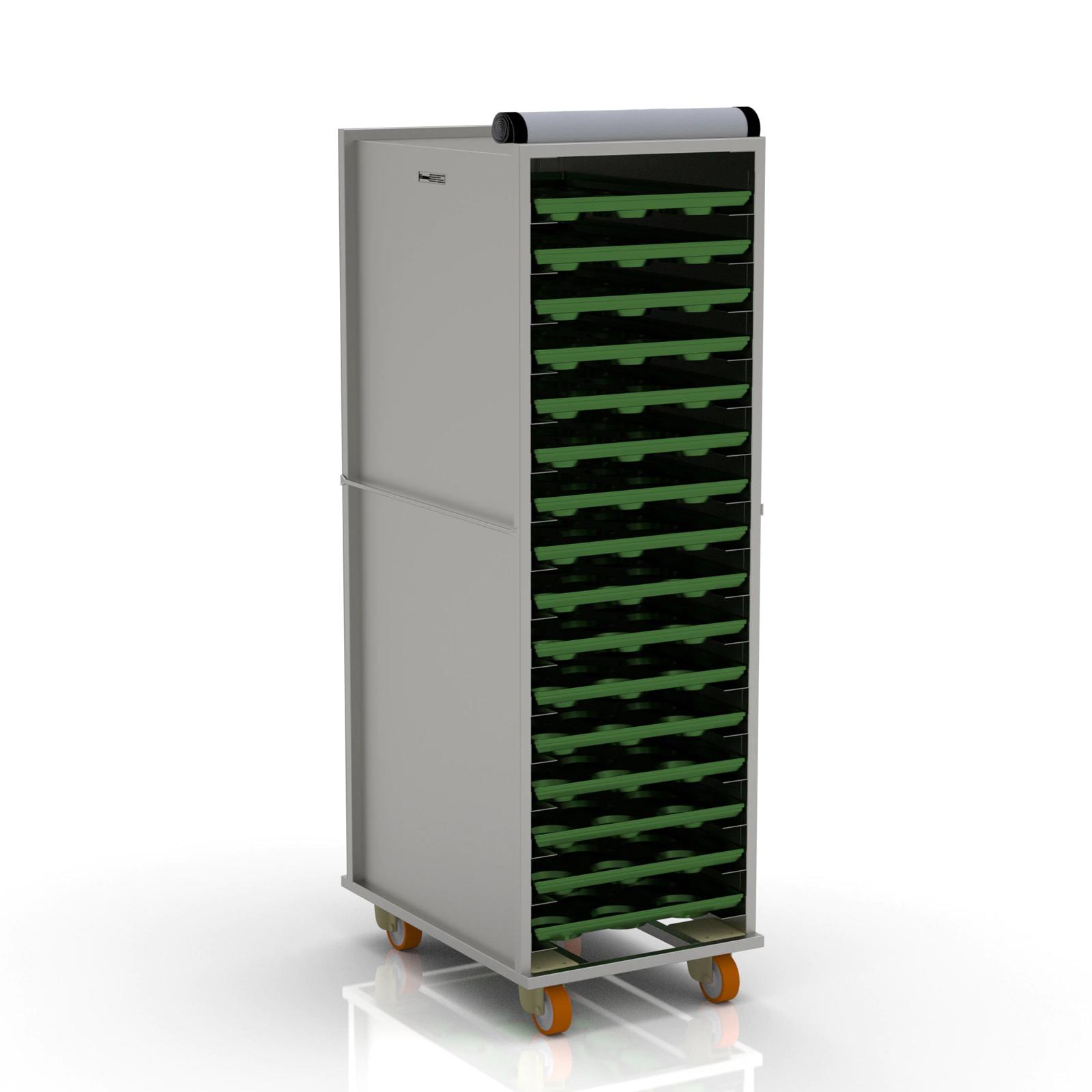 74x98 cm Covered Tray Trolley (Inox)
