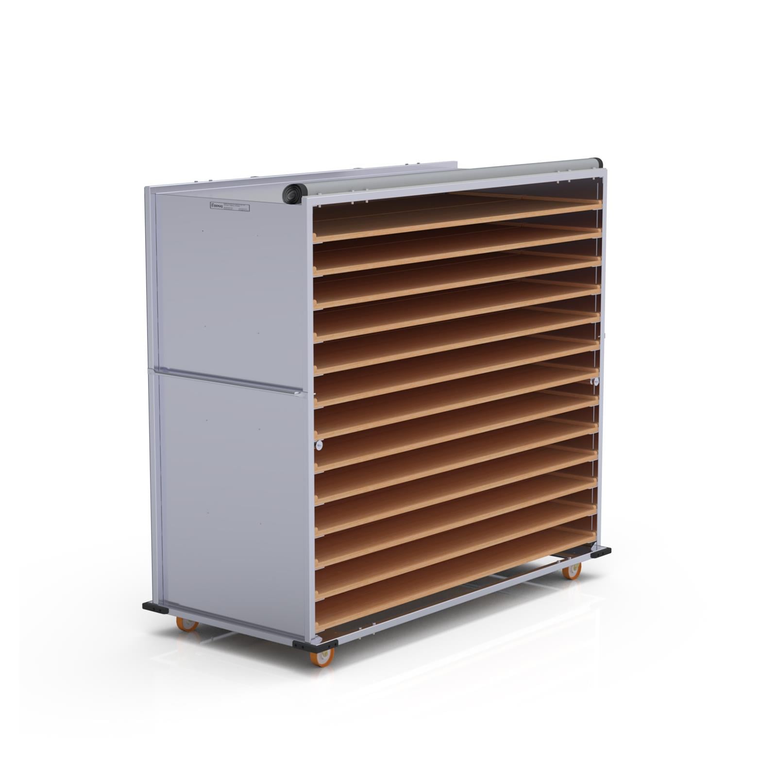 80x120 cm Covered Oven Loader Trolley with 13 Shelves for Wooden