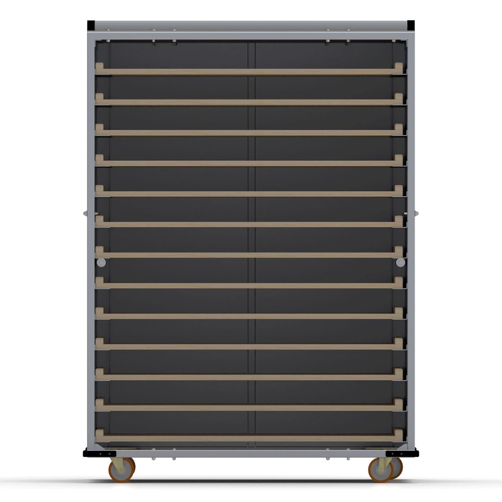 80x120 cm Covered Oven Loader Trolley with 13 Shelves for Wooden