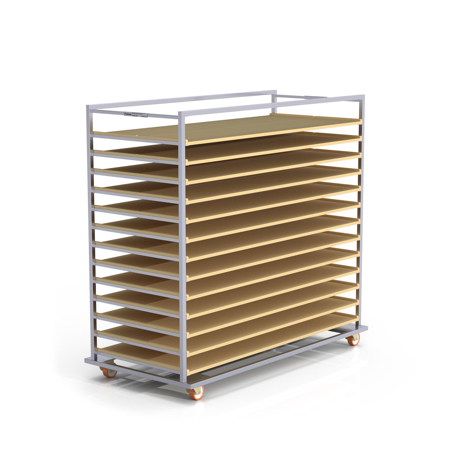 80x120 cm 13-Shelf Wooden Loader Board Trolley