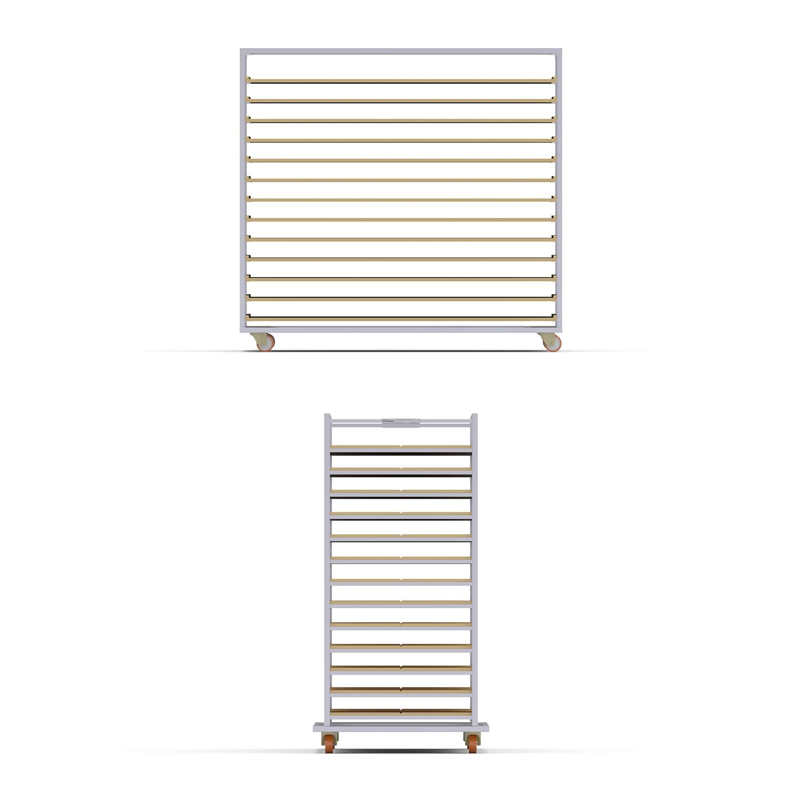 80x120 cm 13-Shelf Wooden Loader Board Trolley