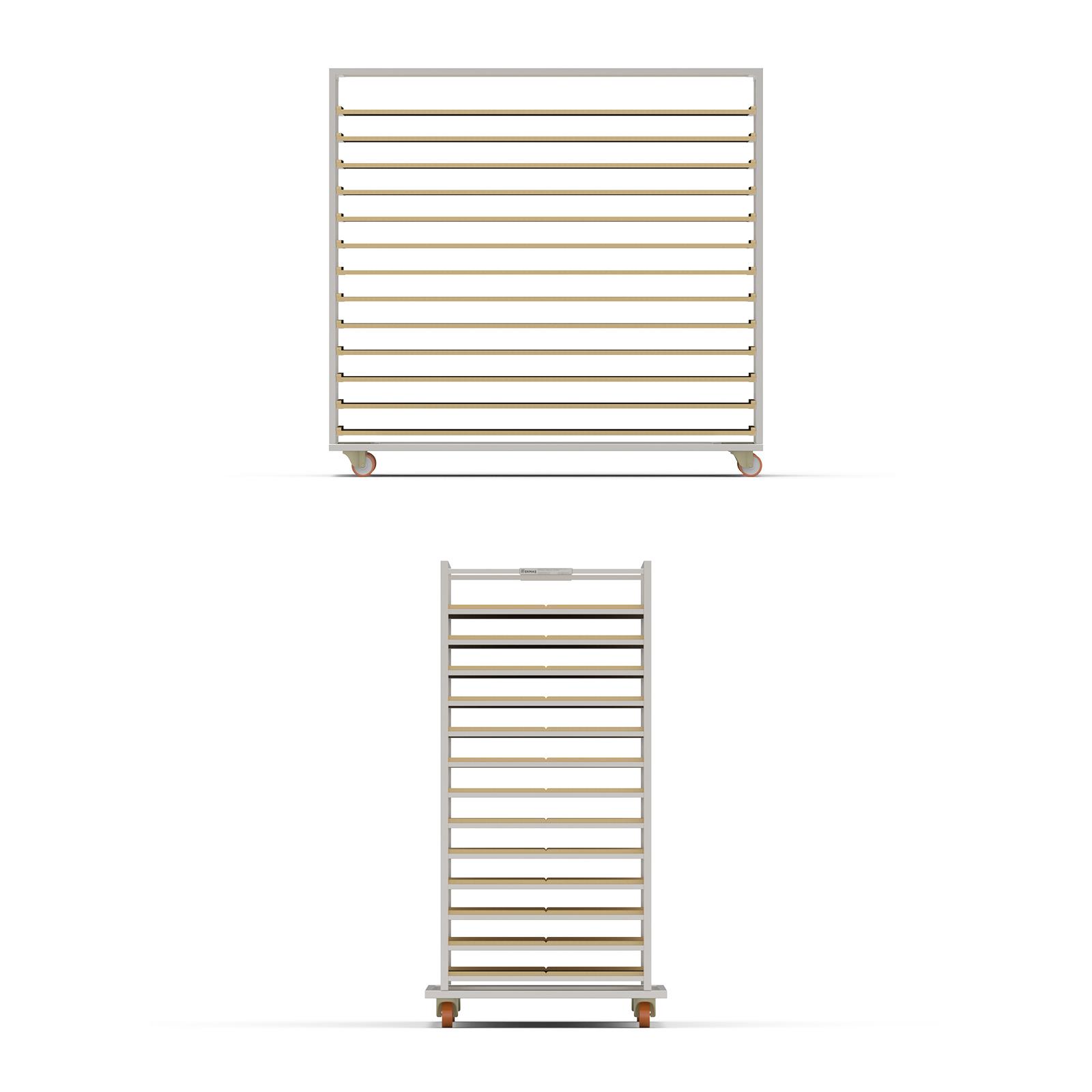 80x150 cm Moulds Trolley with 13 Shelves for Wooden(inox)