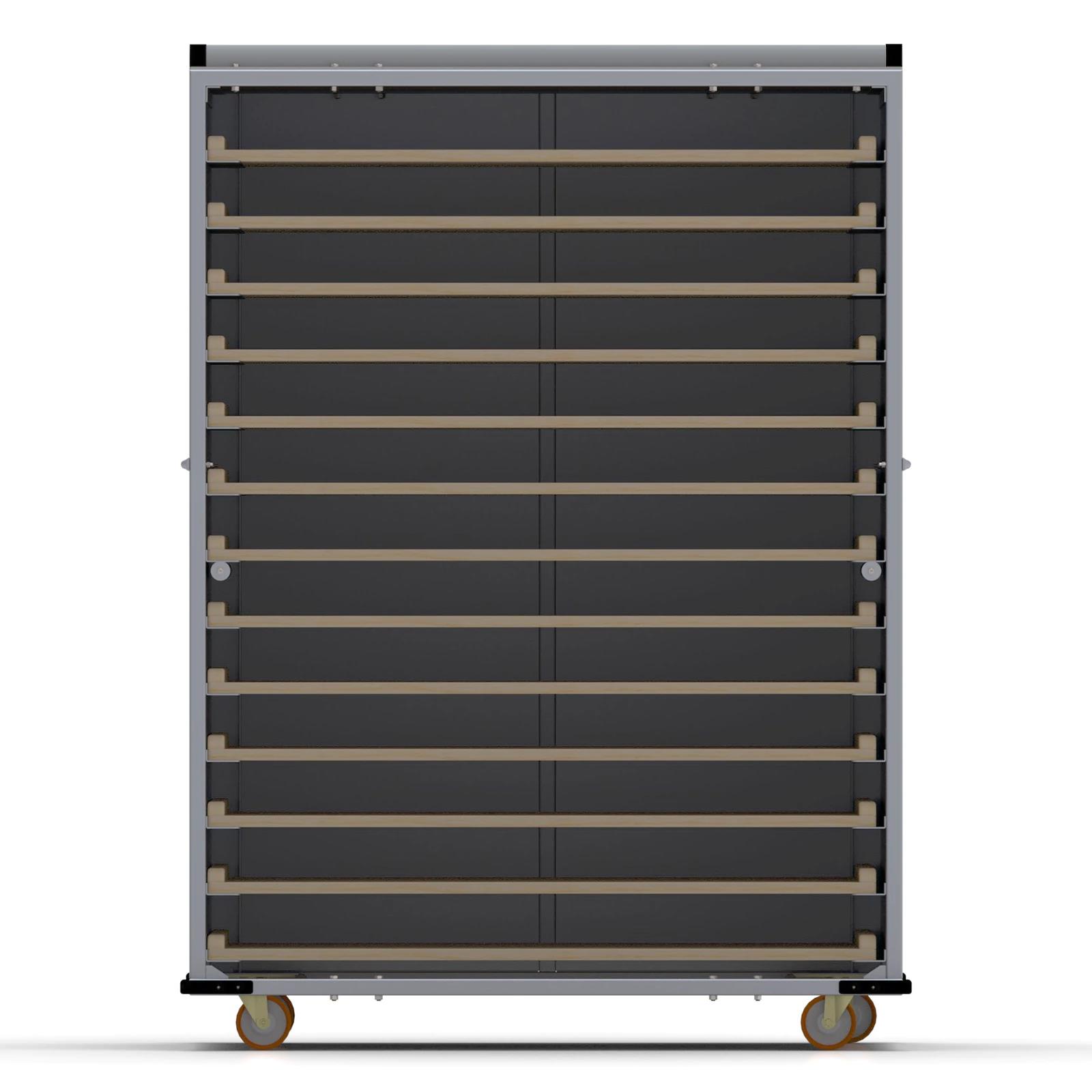 80x150 cm Covered Oven Loader Trolley with 13 Shelves for Wooden