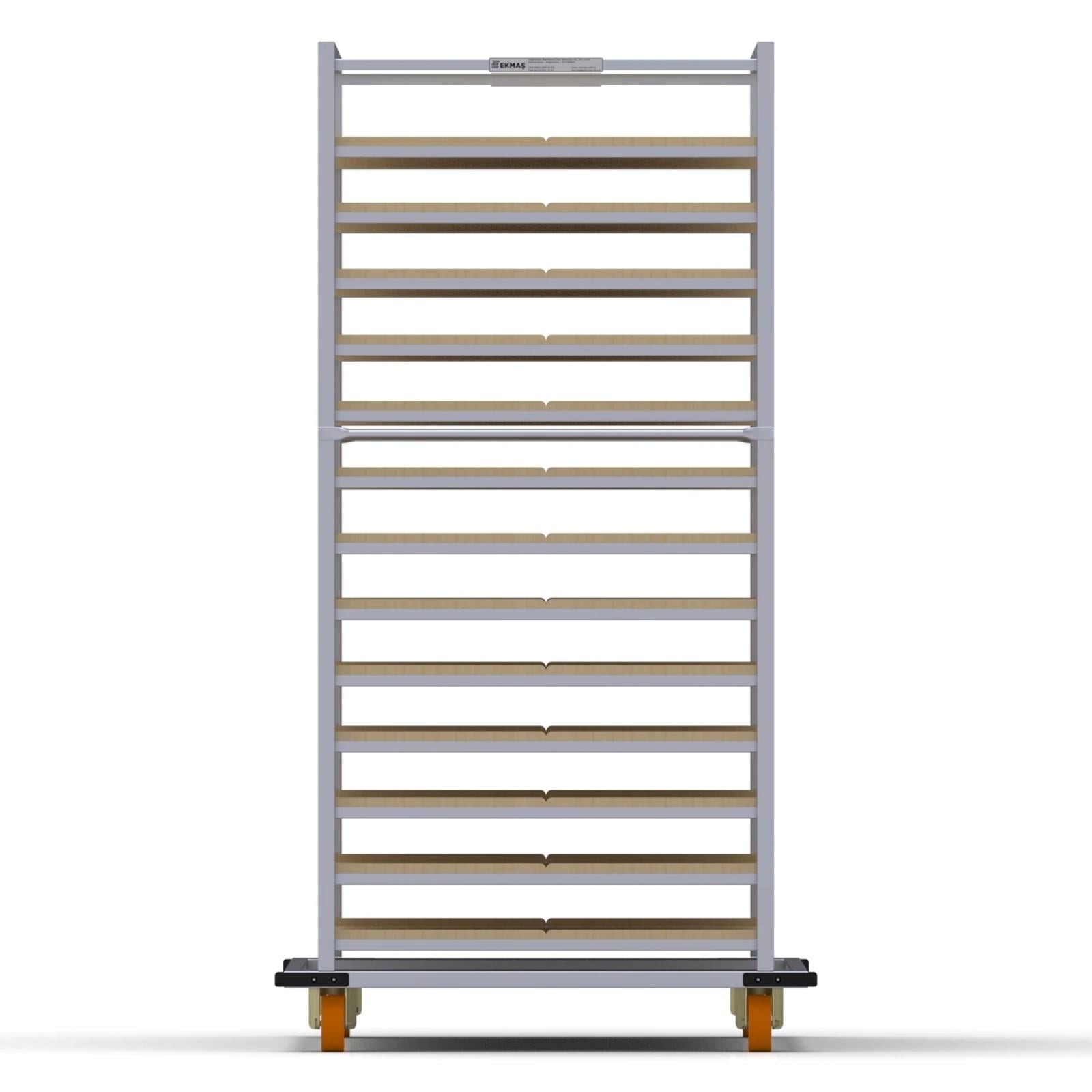 80x150 cm 13-Shelf Wooden Loader Board Trolley