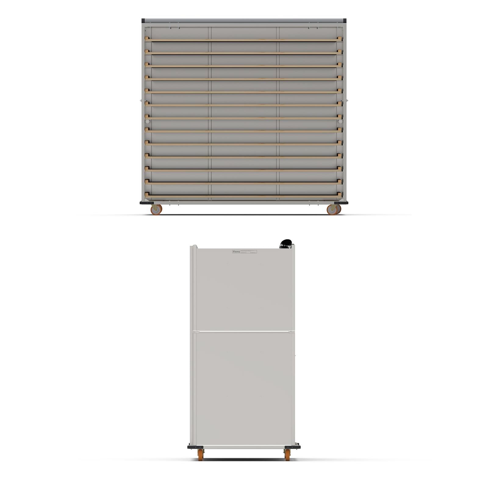 80x180 cm Covered Oven Loader Trolley with 13 Shelves for Wooden (inox) 