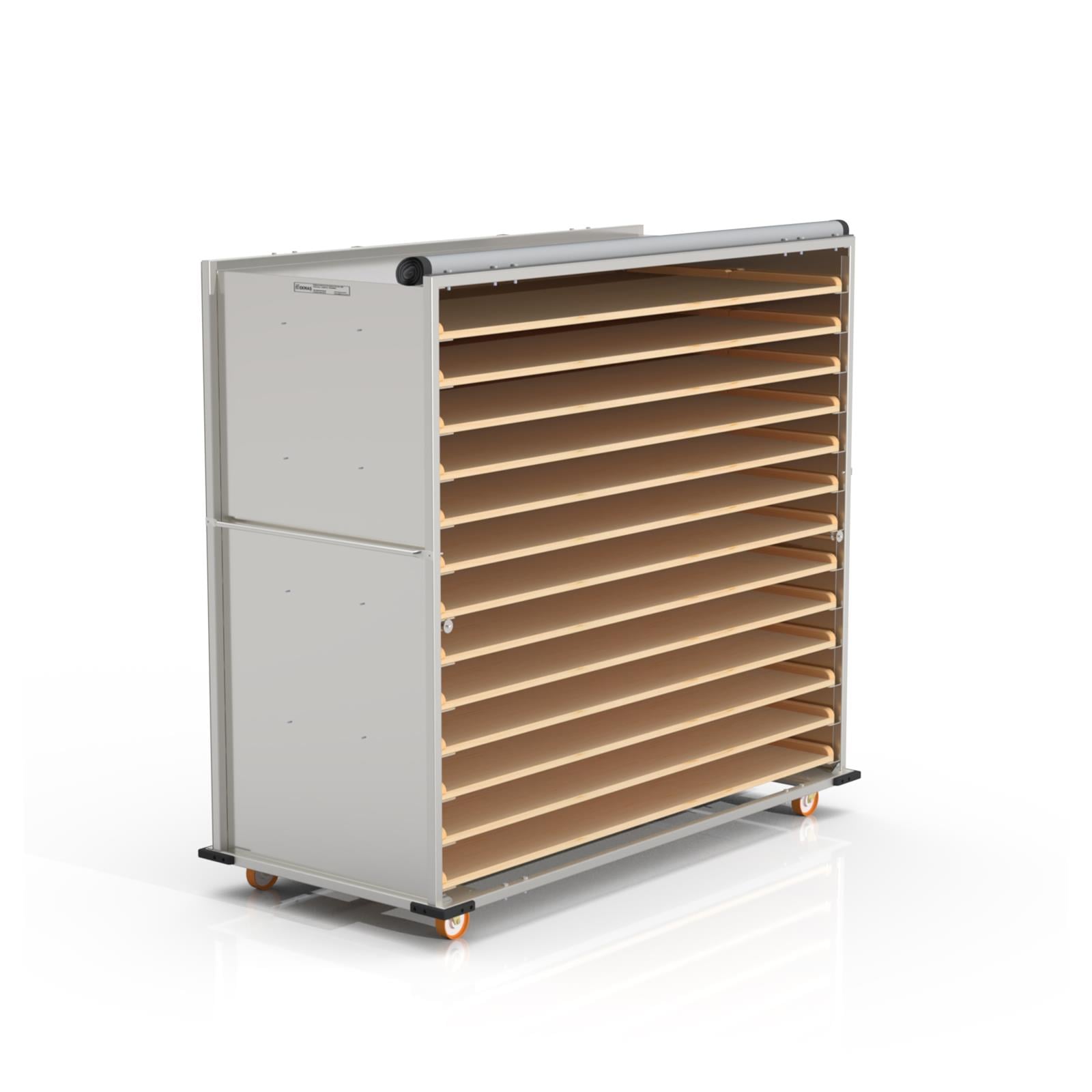 80x180 cm Covered Oven Loader Trolley with 13 Shelves for Wooden (inox) 