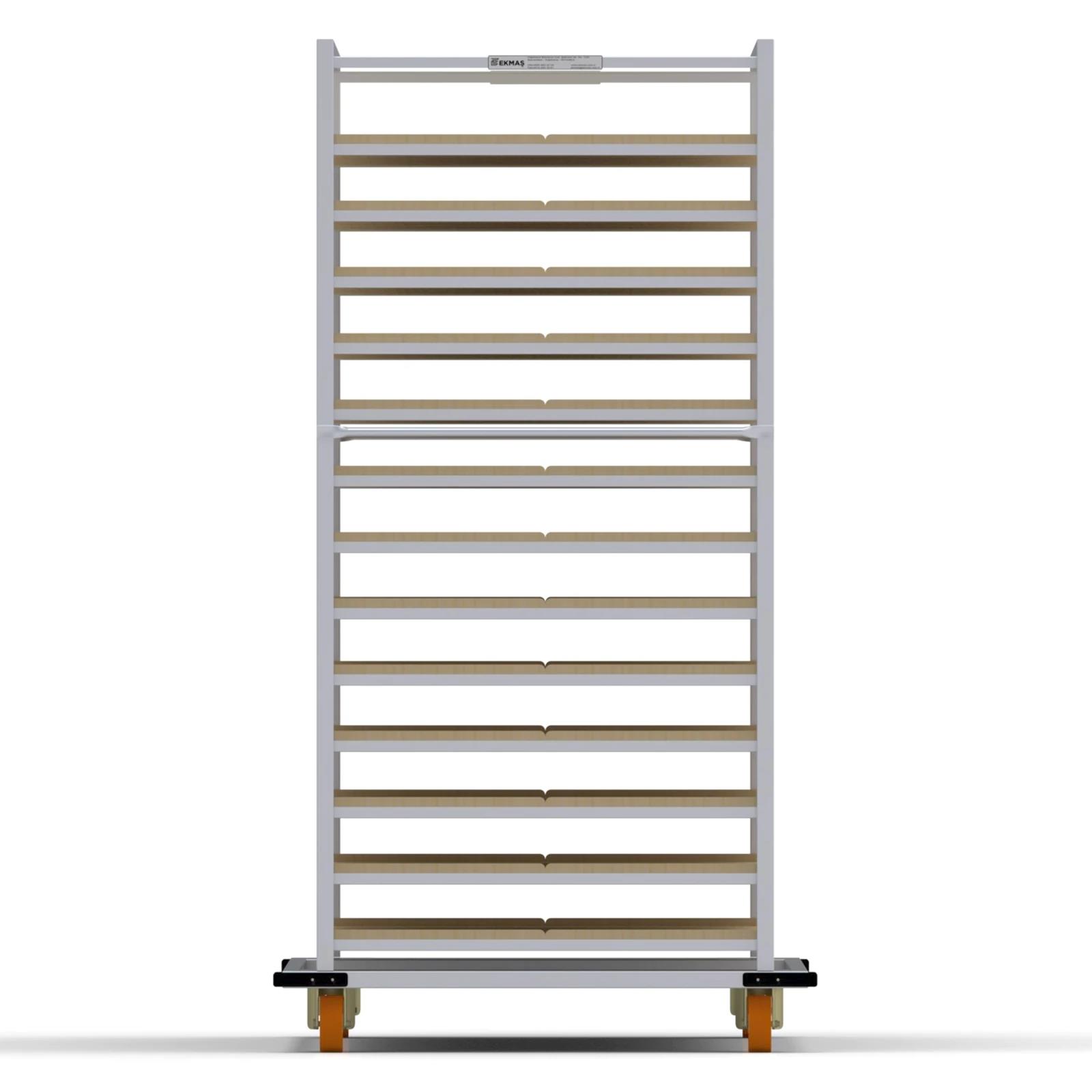 80x120 cm 13-Shelf Wooden Loader Board Trolley