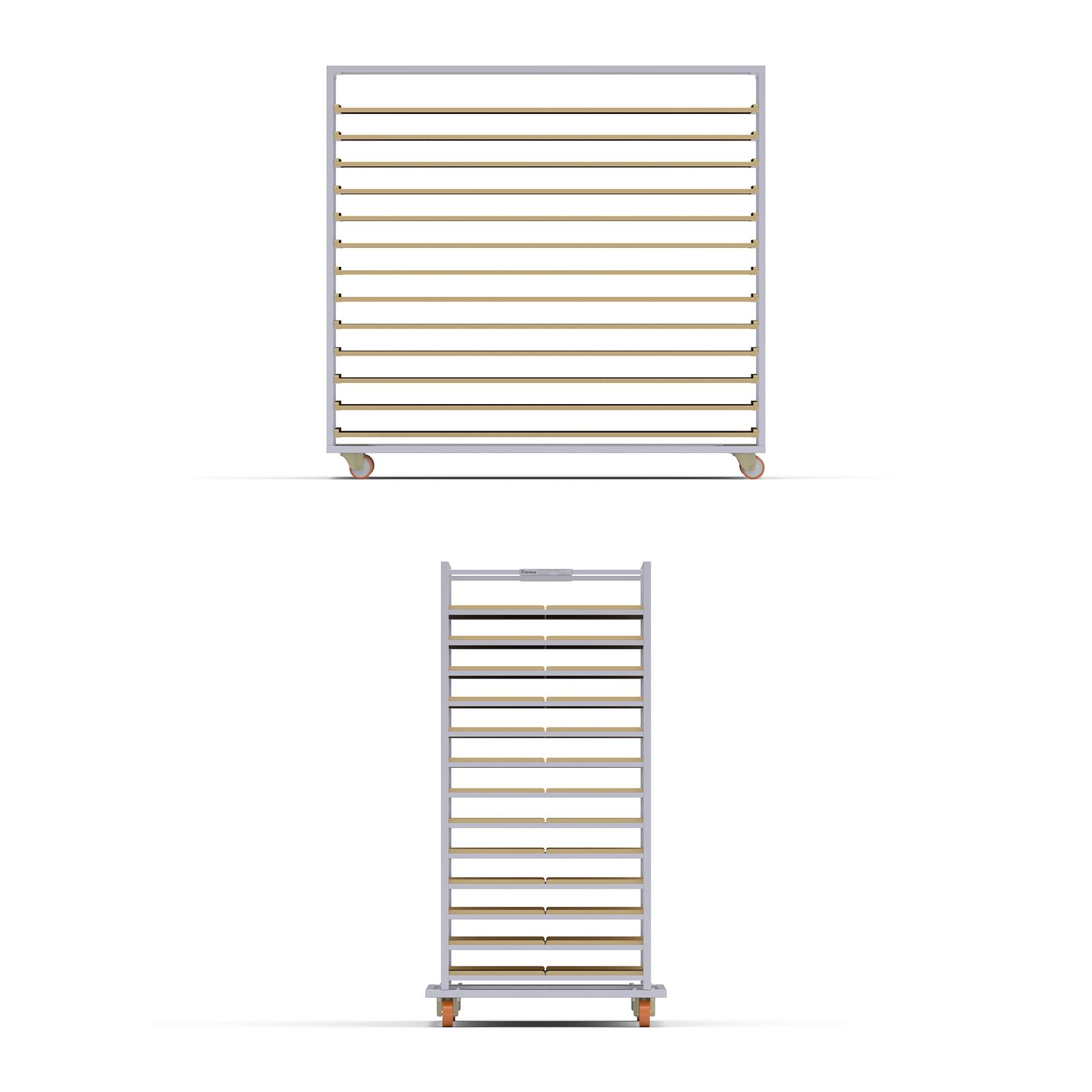 80x180 cm Moulds Trolley with 13 Shelves for Wooden
