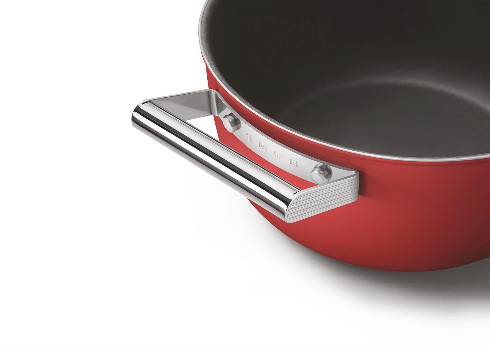Smeg - Cookware 50 S Style Kırmızı Tencere Cam Kapaklı 24 cm