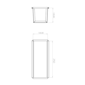 12x12x25 cm Loaf Pan, Coated