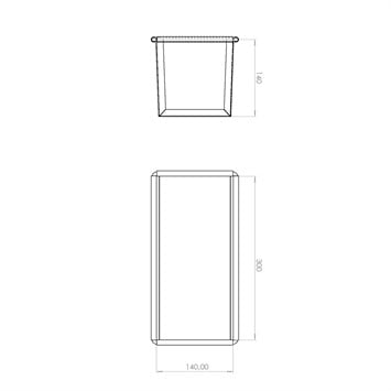 Moule à Pain De Mie Avec Couvercle Anti-Adhésifs 14x14x30 cm